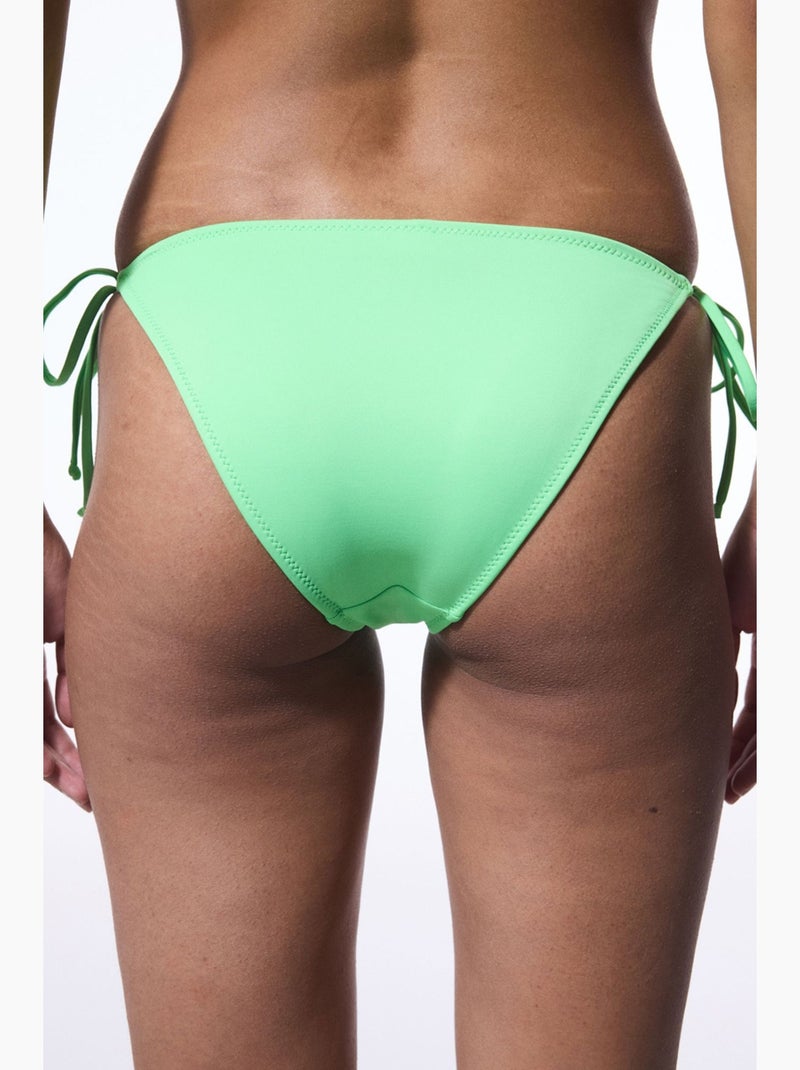 Slip bikini riviera da annodare penti Verde menta - Kiabi