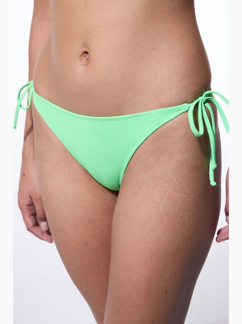 Slip bikini riviera da annodare penti Verde menta - Kiabi