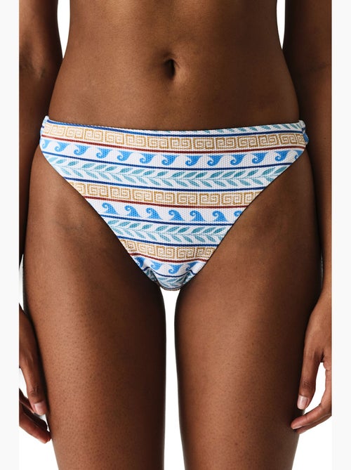 Slip bikini santorini minimal con motivo etnico testurizzato, vita media penti - Kiabi Slip bikini santorini minimal con motivo etnico testurizzato, vita media penti - Kiabi
