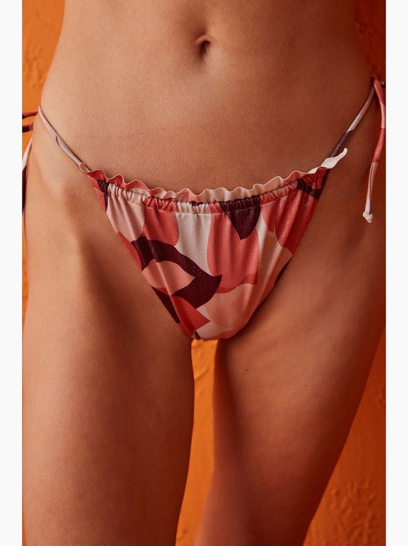 Slip bikini sparkle super frill penti Rosso/Rosa - Kiabi
