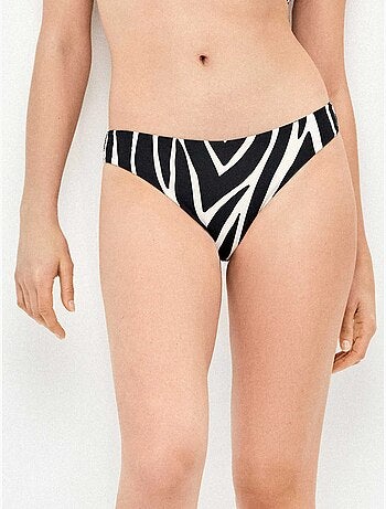 Slip bikini stampato animalier zebra