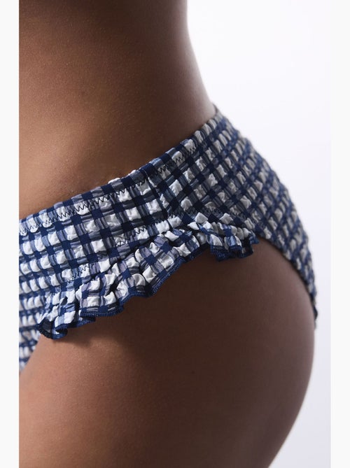 Slip bikini texas a quadretti e volant penti - Kiabi Slip bikini texas a quadretti e volant penti - Kiabi