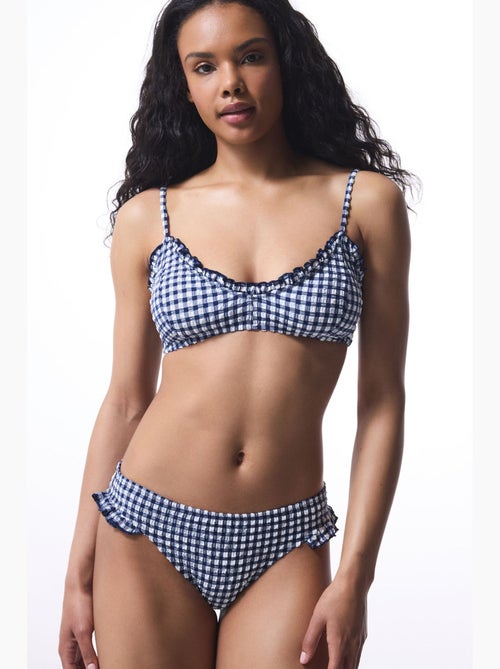 Slip bikini texas a quadretti e volant penti - Kiabi Slip bikini texas a quadretti e volant penti - Kiabi