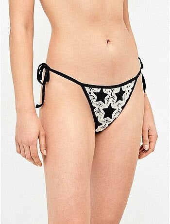 Slip bikini uncinetto con lacci laterali