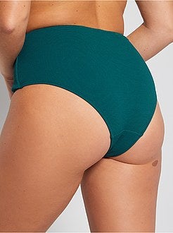 Slip bikini vita alta a nido d'ape - Kiabi