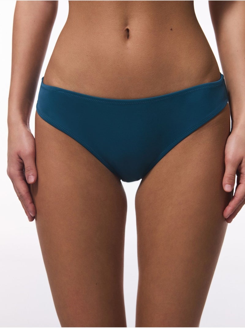 Slip bikini vita media penti Blu pavone - Kiabi