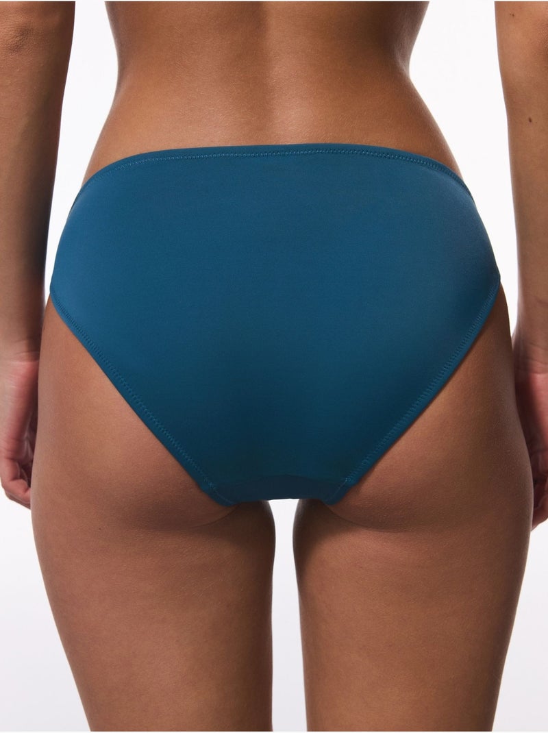 Slip bikini vita media penti Blu pavone - Kiabi