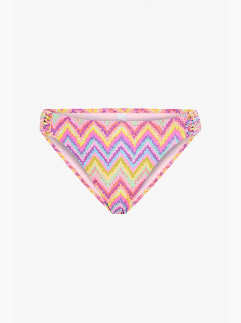 Slip bikini zigzag macramé a vita bassa penti Rosa fluo - Kiabi