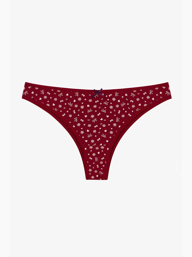 Slip brasiliani con stampa fiocco snow cute 3 pz penti Viola/Rosso - Kiabi