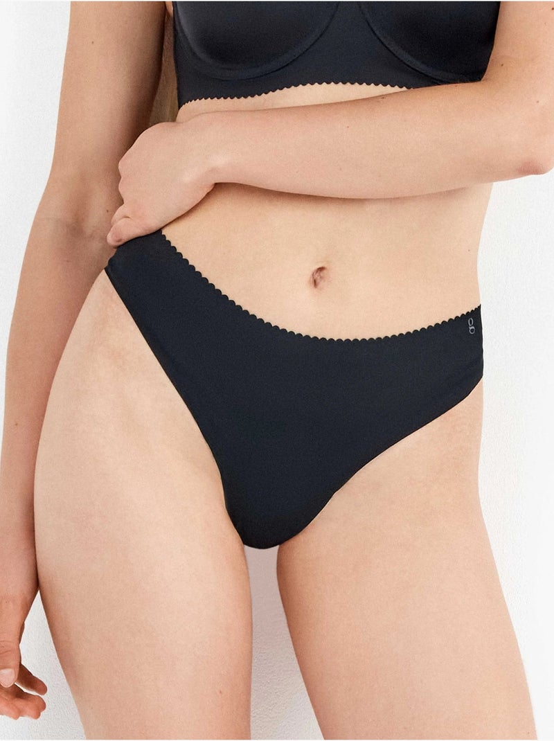 slip brasiliani invisibili tessuto microfibra Nero - Kiabi