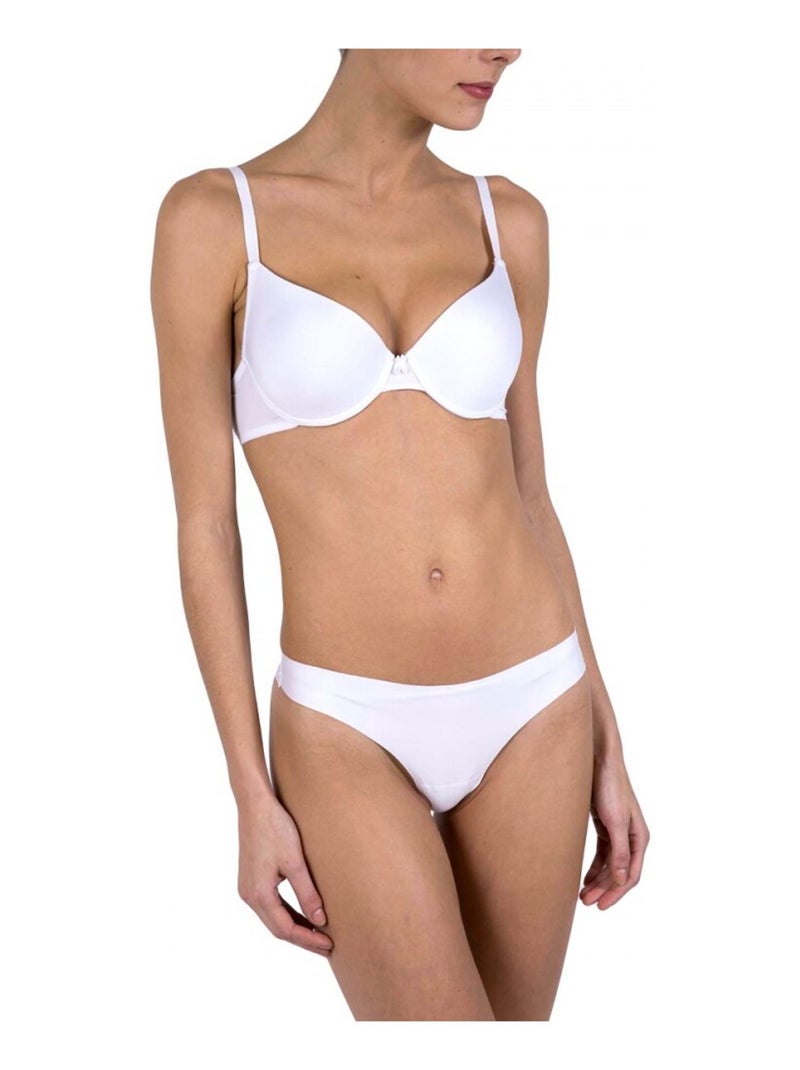 Slip brasiliani microfibra confezione da 3 Donna Bianco - Kiabi