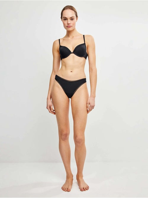 Slip brasiliano con gallone di plumetis - Kiabi