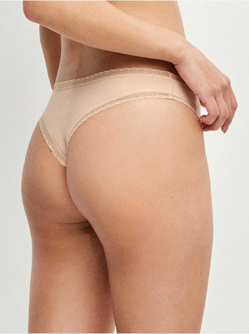 Slip brasiliano con gallone di plumetis - Kiabi