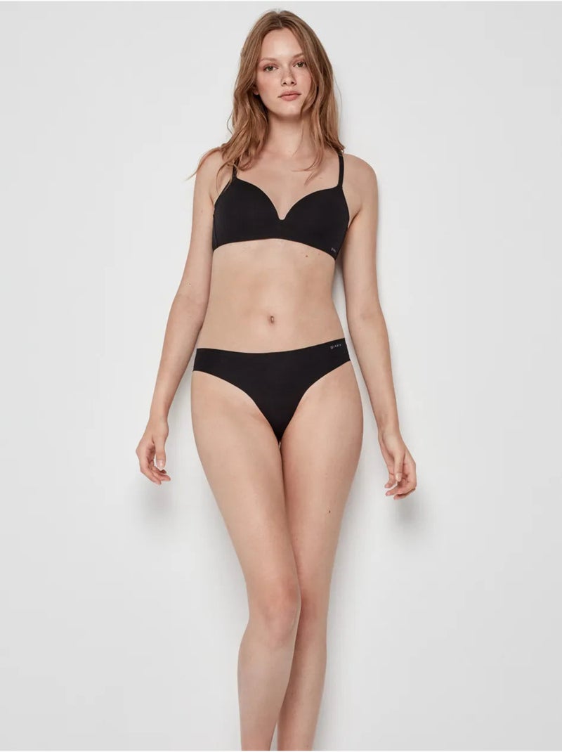 Slip brasiliano in tessuto di cotone eco Nero - Kiabi