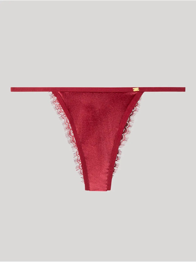 Slip brasiliano in velluto Rosso - Kiabi