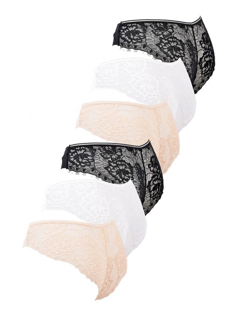 Slip CXL BY LACROIX - Confezione da 6 Nero Bianco Nero - Kiabi