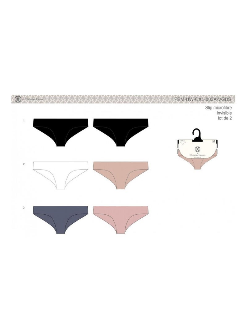 Slip CXL BY LACROIX X6 - Confezione da 6 Nero Rosa chiaro Bianco - Kiabi