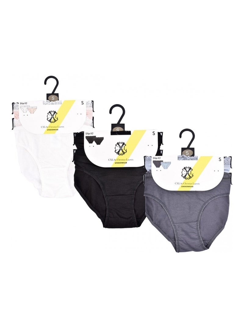 Slip CXL BY LACROIX X6 - Confezione da 6 Nero Rosa chiaro Blu - Kiabi