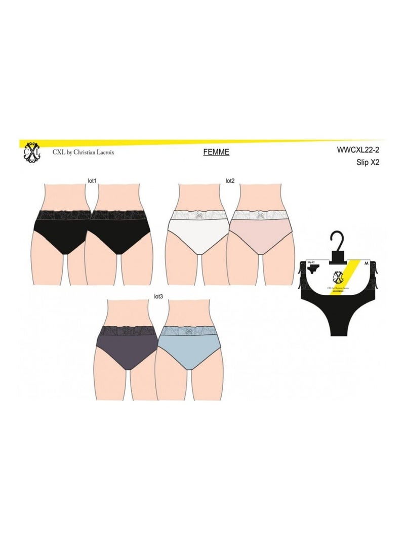 Slip CXL BY LACROIX X6 - Confezione da 6 Nero Rosa chiaro Blu - Kiabi