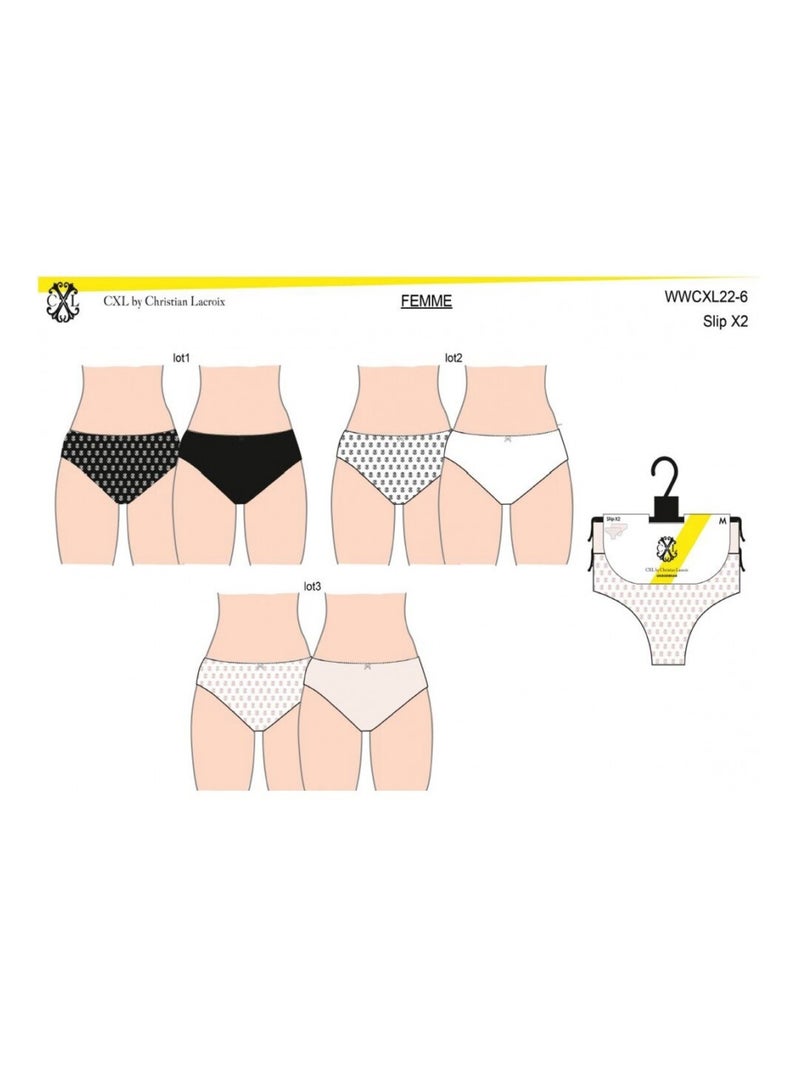 Slip CXL BY LACROIX X6 - Confezione da 6 Nero Rosa chiaro Grigio - Kiabi