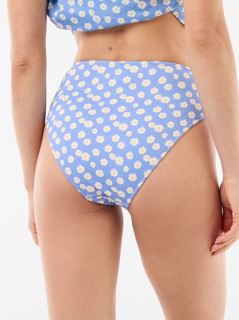 Slip da bagno a vita alta con stampa floreale Blu - Kiabi