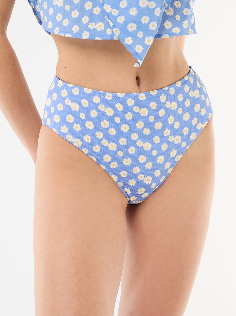 Slip da bagno a vita alta con stampa floreale Blu - Kiabi