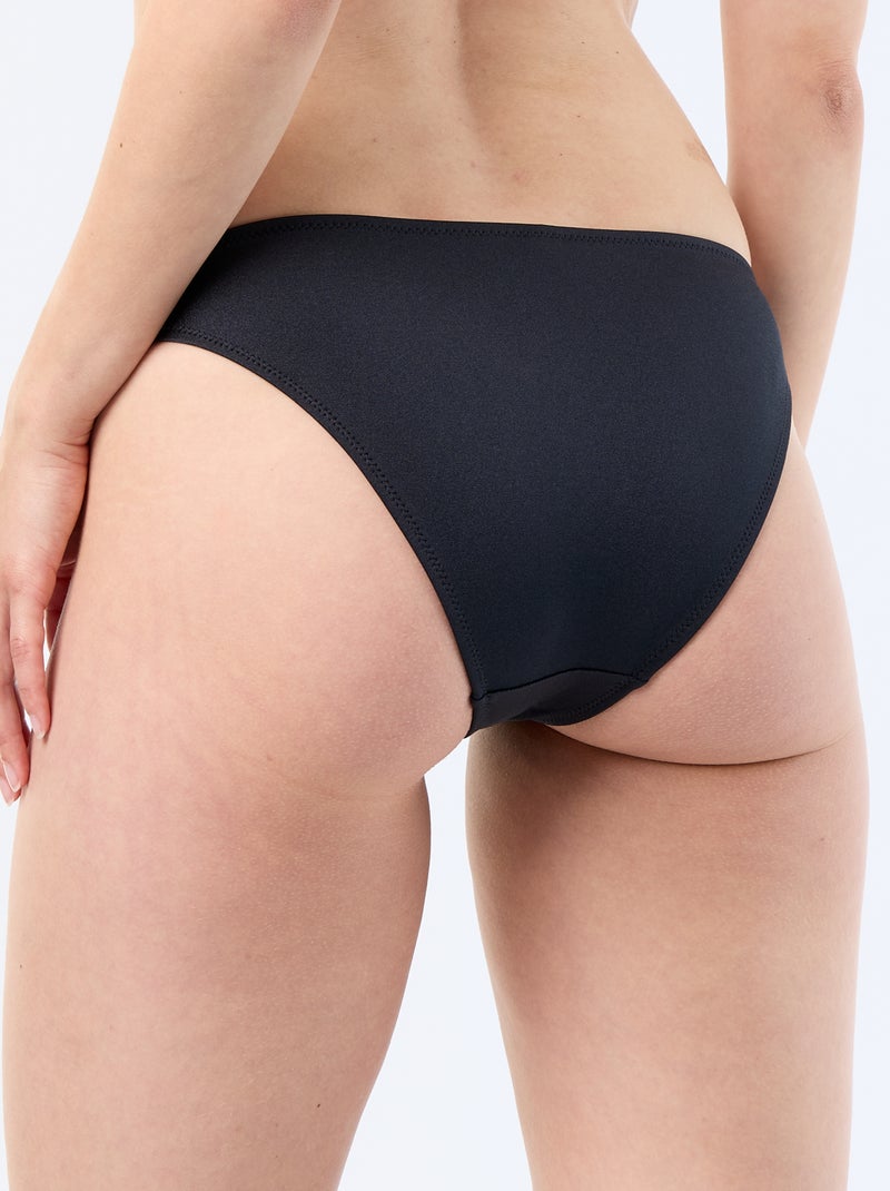 Slip da bagno con fiore in rilievo Nero - Kiabi