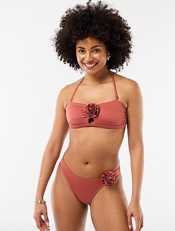 Slip da bagno con fiore in rilievo