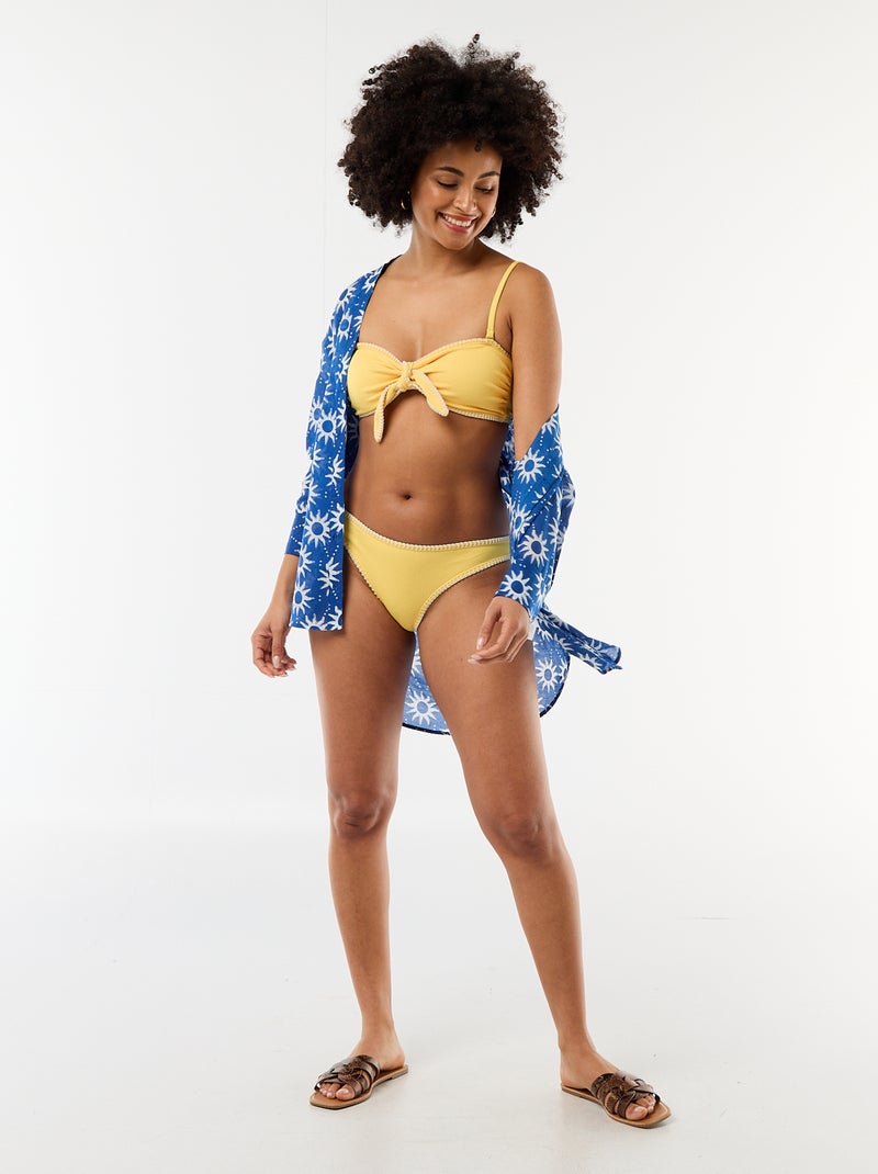 Slip da bagno con impunture a contrasto Giallo - Kiabi