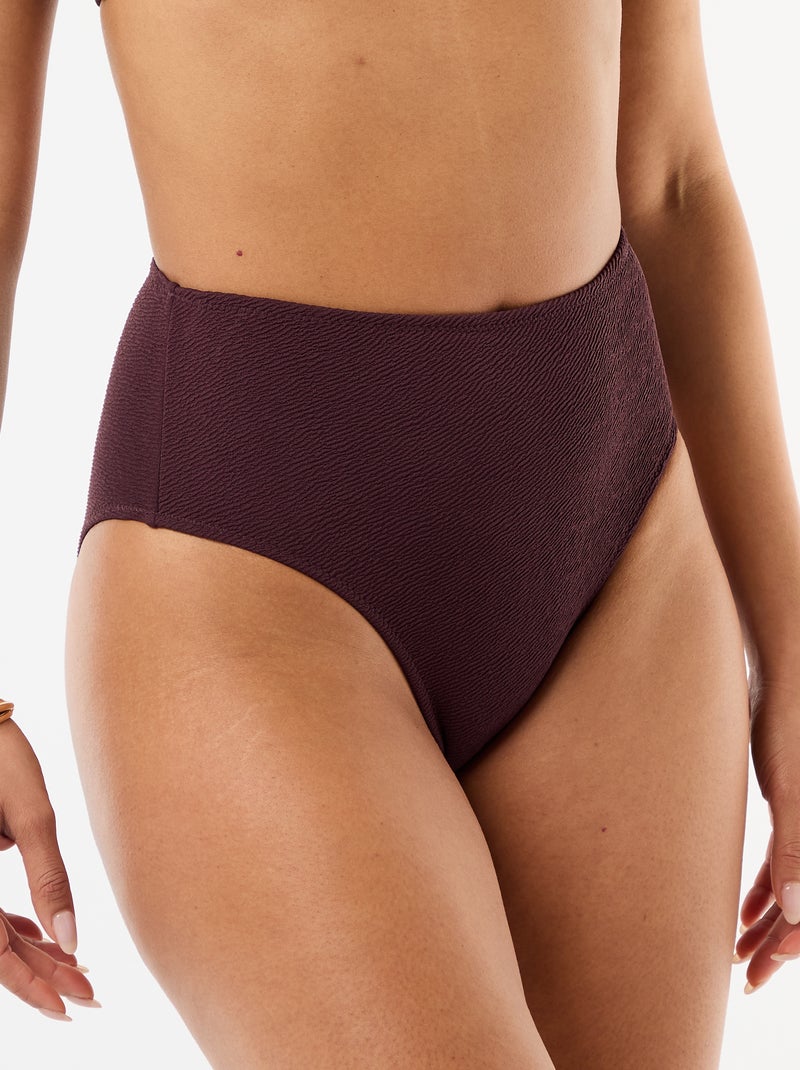 Slip da bagno goffrato a vita alta Viola - Kiabi