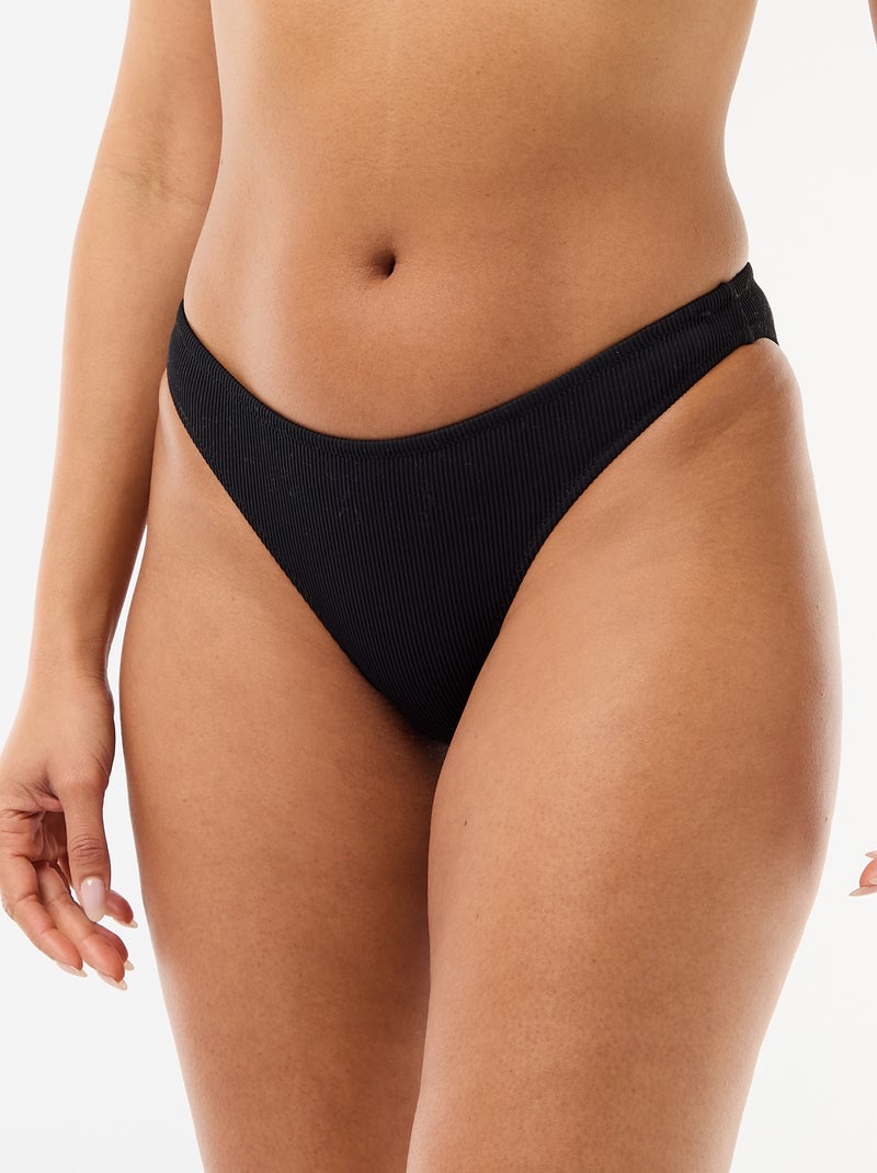 Slip da bagno in maglia testurizzata Nero - Kiabi