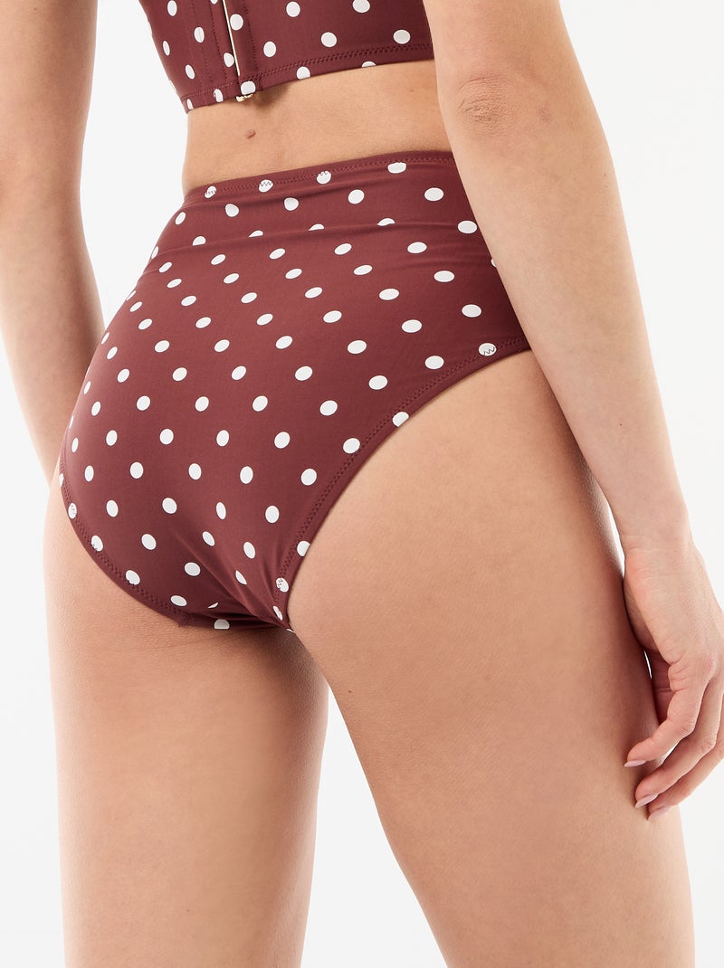 Slip da bagno modellante a vita alta Marrone - Kiabi