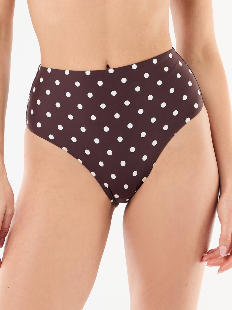 Slip da bagno modellante a vita alta Rosso - Kiabi