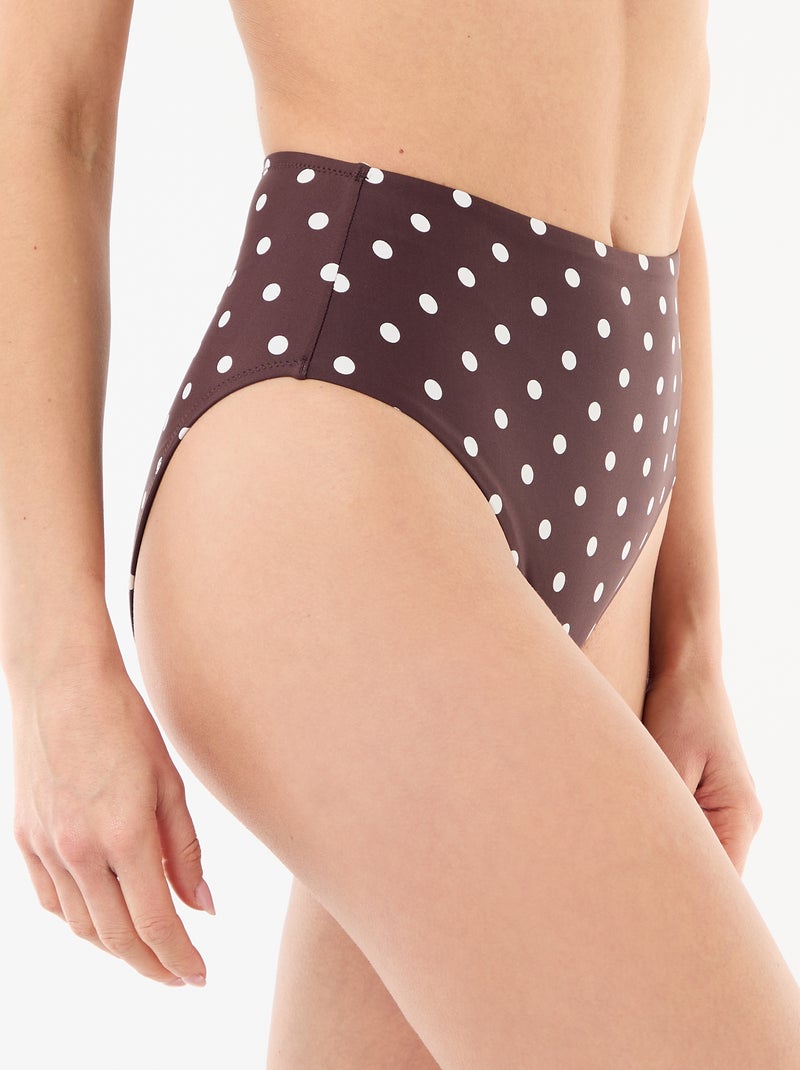 Slip da bagno modellante a vita alta Rosso - Kiabi
