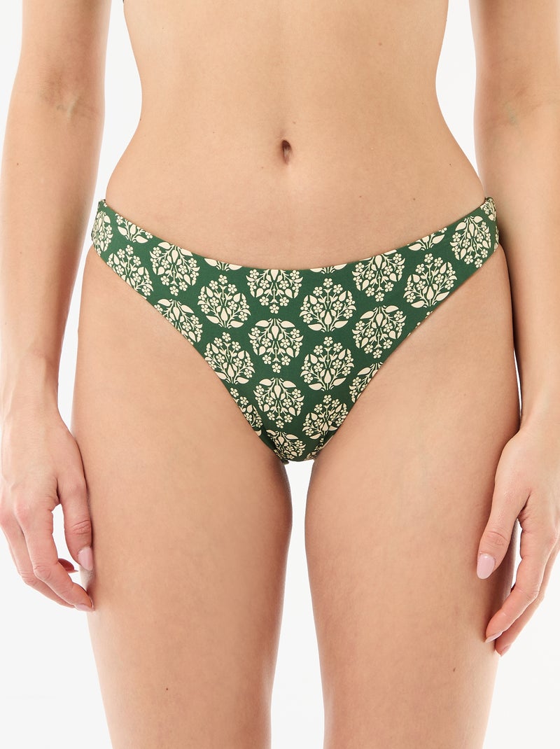 Slip da bagno stampato reversibile Verde - Kiabi