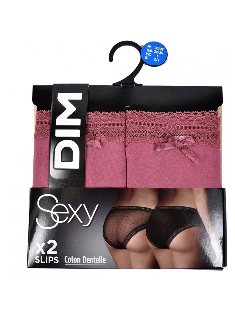 Slip Donna DIM Confort Qualità superiore - Confezione da 2 Bordeaux - Kiabi