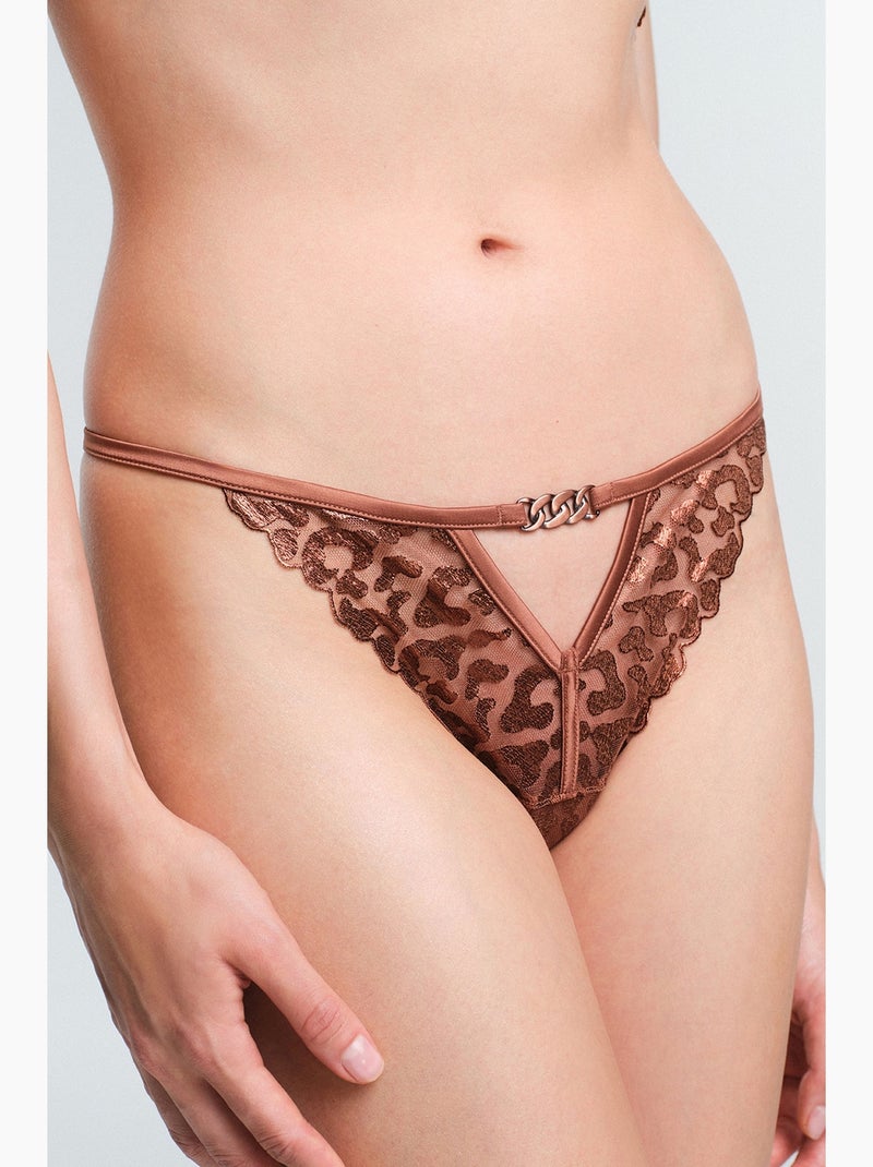 Slip donna fera string penti Marrone - Kiabi