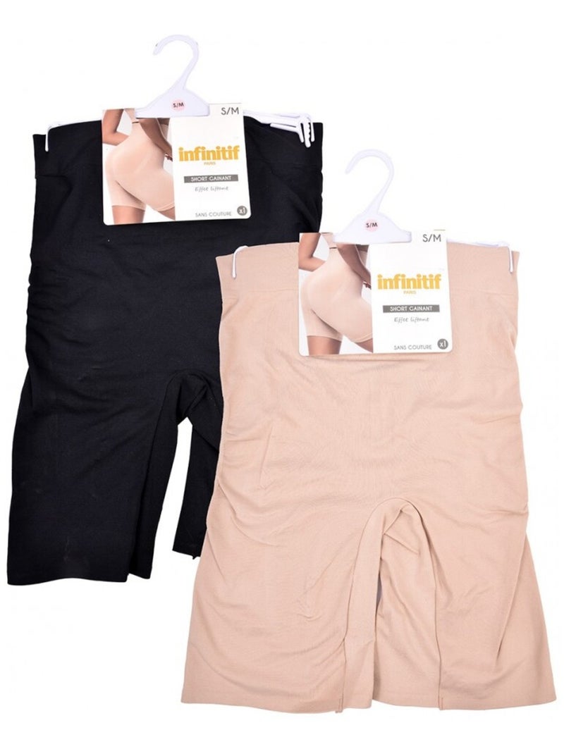 Slip Donna INFINITIF - Confezione da 2 Nero Multicolore - Kiabi