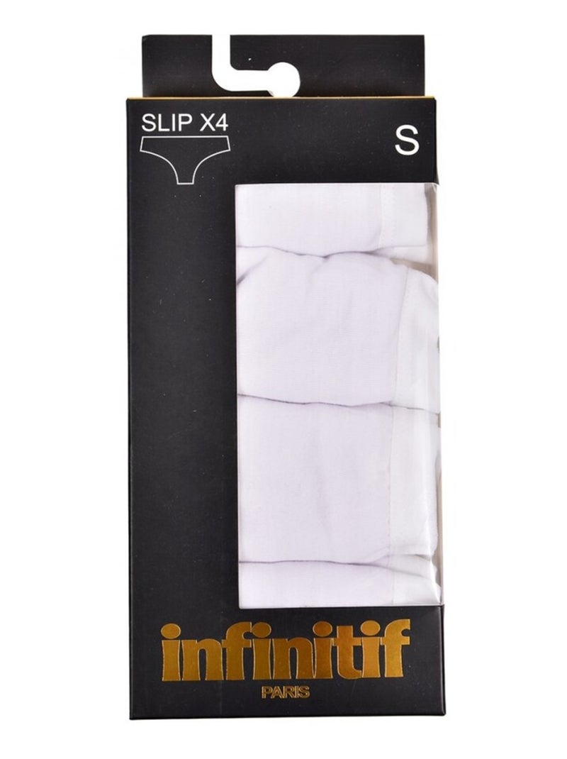 Slip Donna INFINITIF - Confezione da 4 Bianco - Kiabi