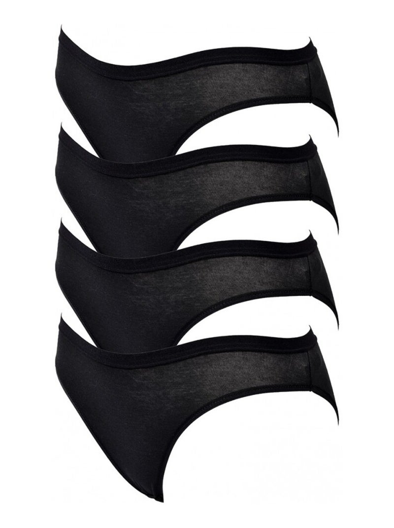 Slip Donna INFINITIF - Confezione da 4 Nero - Kiabi