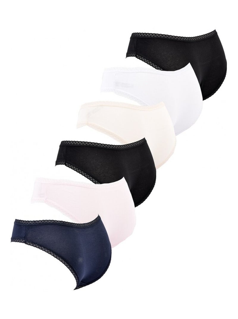 Slip Donna INFINITIF - Confezione da 6 Nero Multicolore Bianco - Kiabi