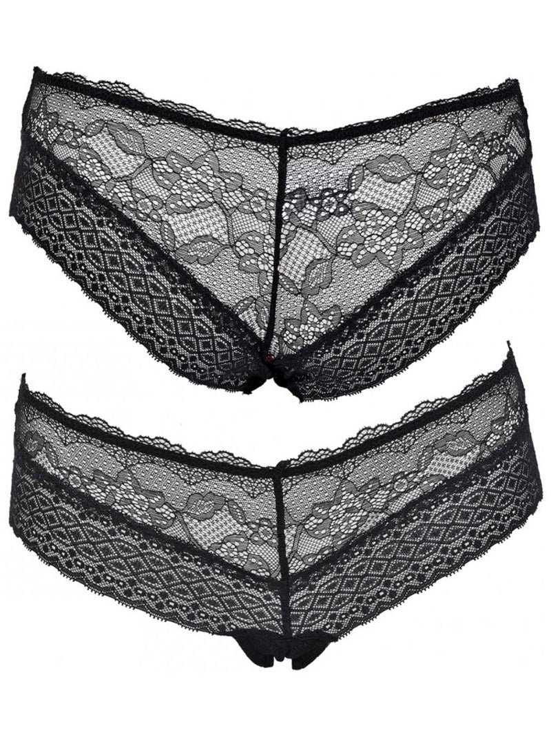 Slip Donna INFINITIF con Pizzo - Confezione da 6 Bianco Multicolore Nero - Kiabi
