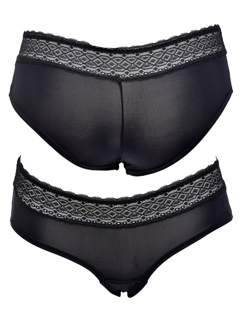 Slip Donna INFINITIF con Pizzo - Confezione da 6 Nero Bianco Grigio - Kiabi
