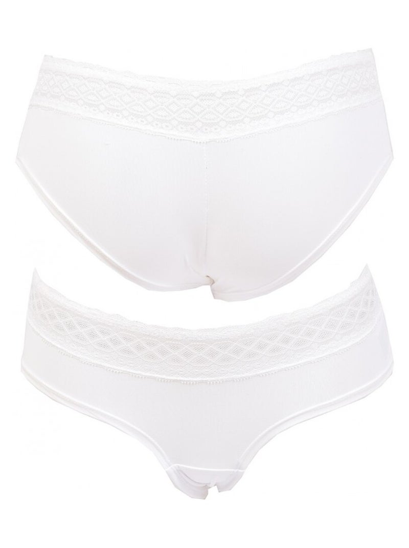 Slip Donna INFINITIF con Pizzo - Confezione da 6 Nero Bianco Grigio - Kiabi