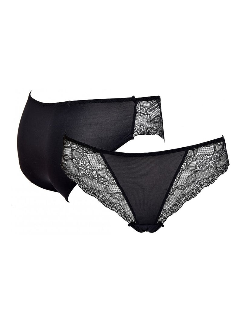 Slip Donna INFINITIF con Pizzo - Confezione da 6 Nero Malva Bianco - Kiabi