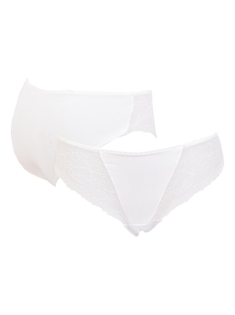 Slip Donna INFINITIF con Pizzo - Confezione da 6 Nero Malva Bianco - Kiabi