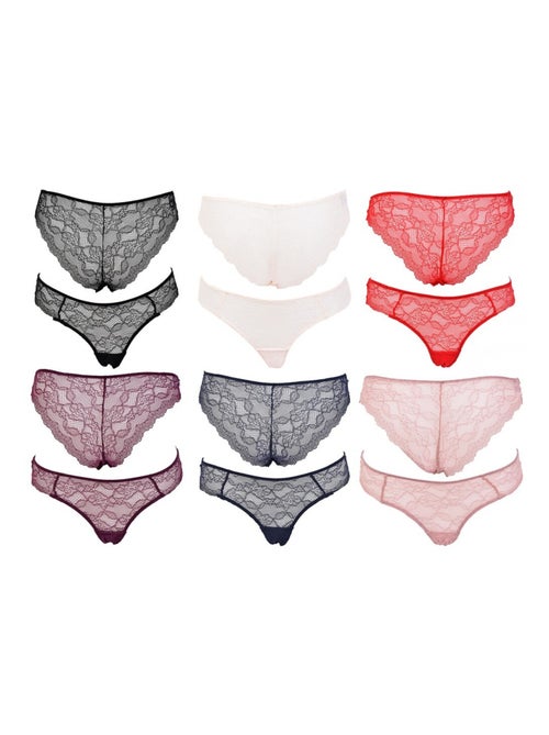 Slip Donna INFINITIF con Pizzo - Confezione da 6 - Kiabi
