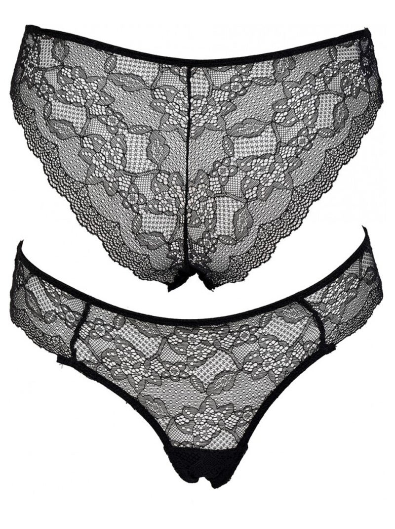 Slip Donna INFINITIF con Pizzo - Confezione da 6 Nero Multicolore Bianco - Kiabi