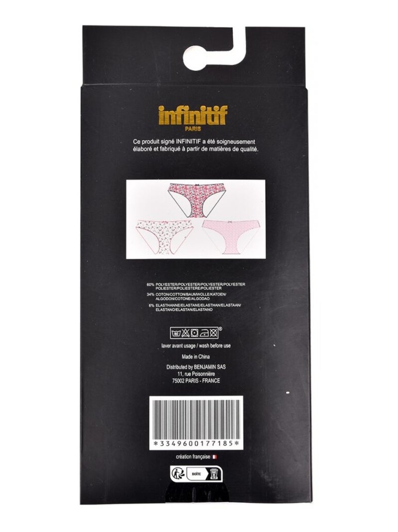 Slip Donna INFINITIF MAXI in Cotone - Confezione da 6 Multicolore - Kiabi