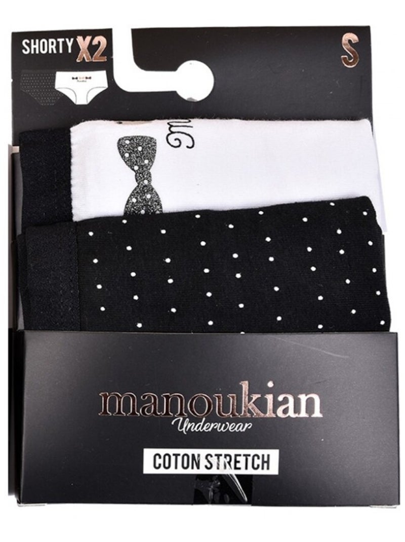 Slip Donna MANOUKIAN Underwear - Confezione da 2 Nero Bianco - Kiabi